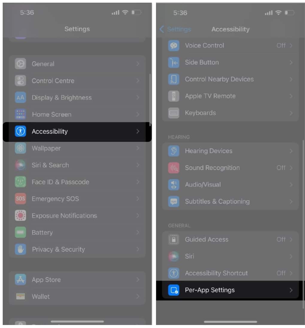 Open setting app tap on accessibility
