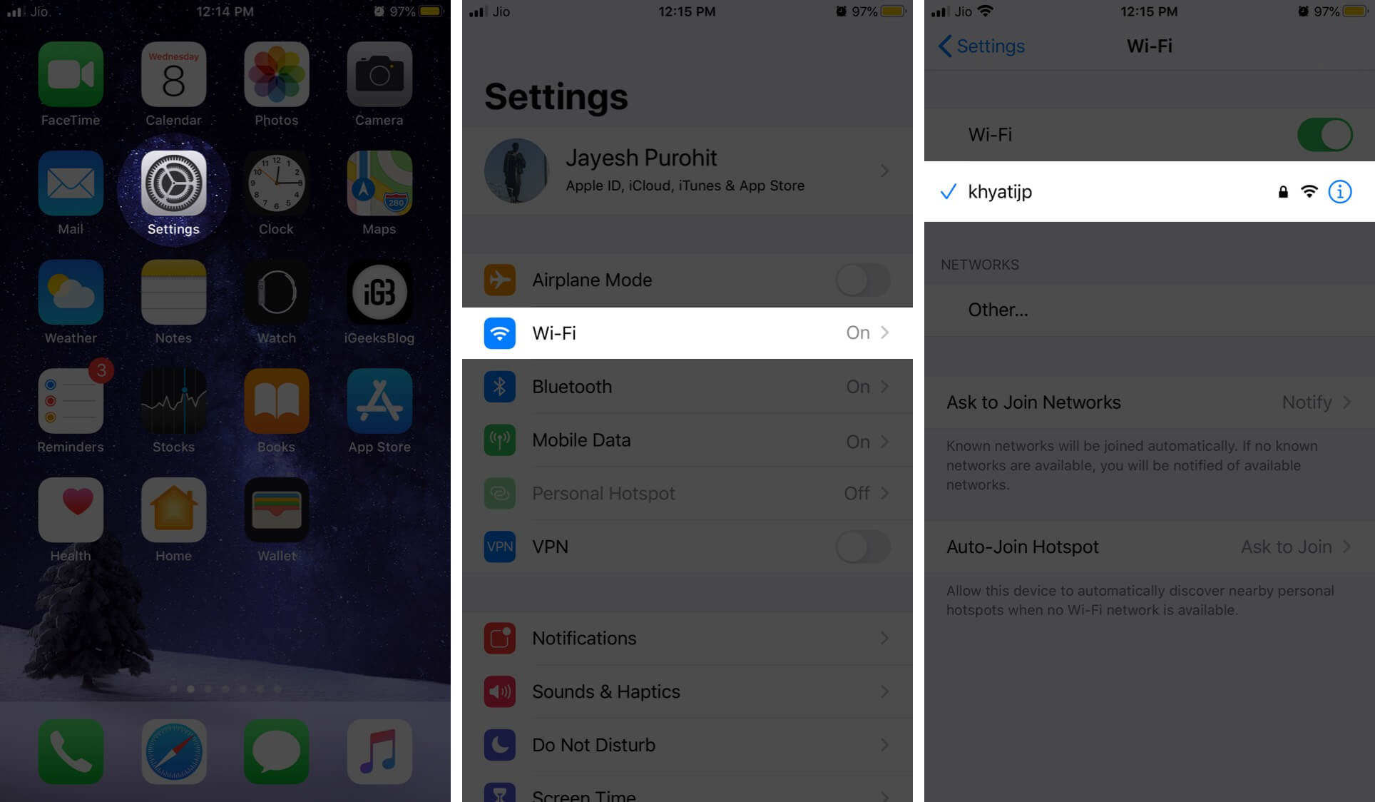 Connect iPhone to Wi Fi