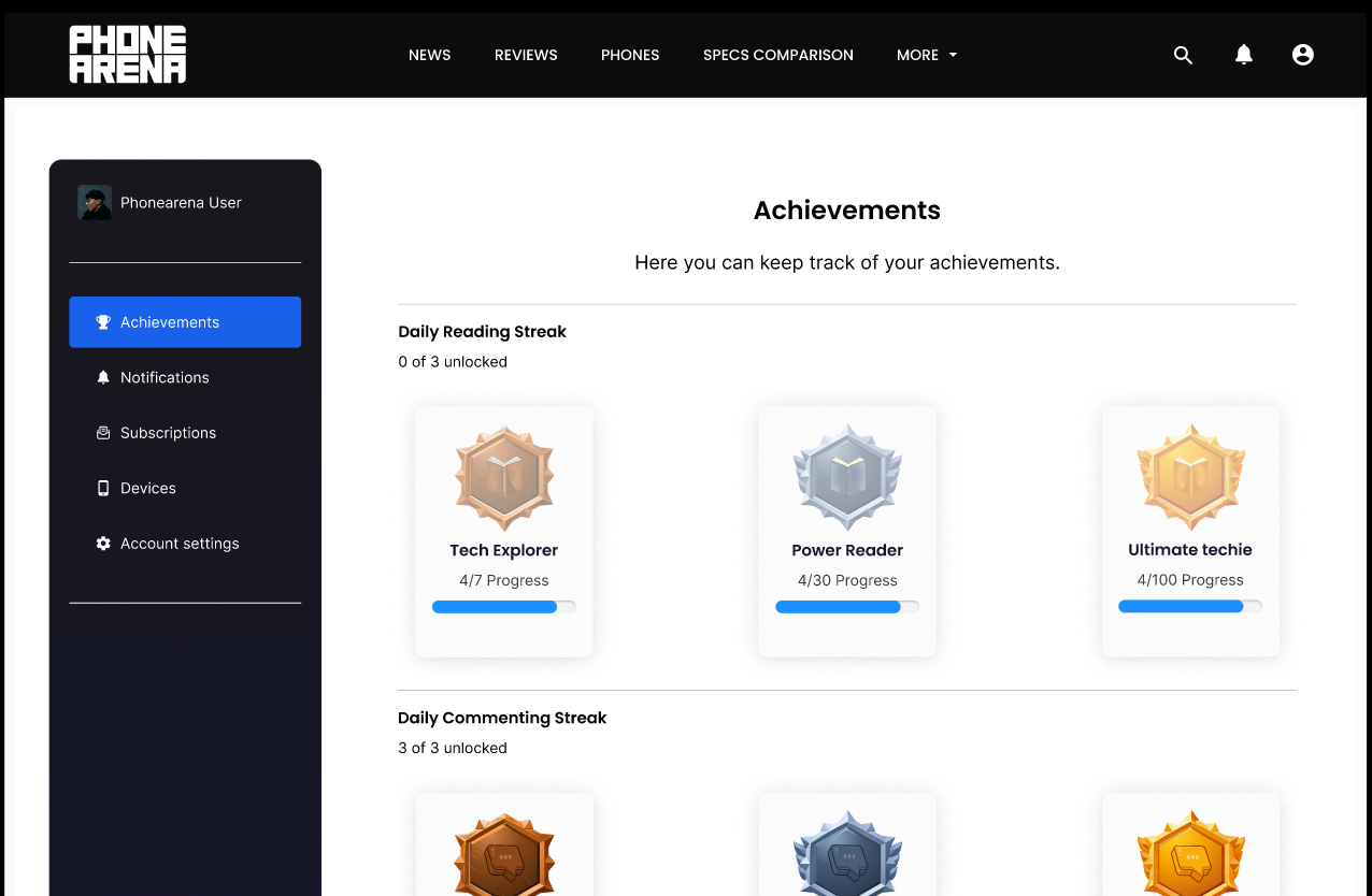 Image Achievements in action - Introducing Achievements: Track Your Progress and Earn Titles!
