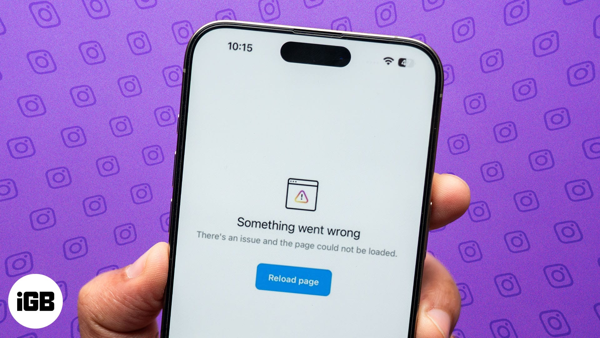 Instagram's Something Went Wrong error on an iPhone