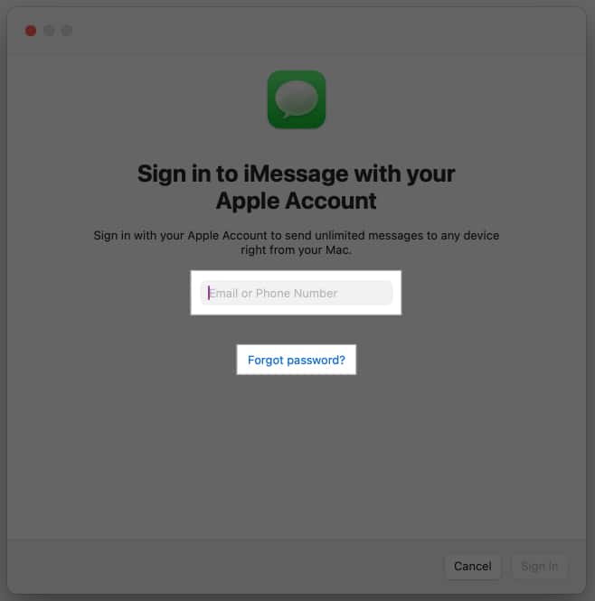 Signing in to iMessage with your Apple Account on a Mac