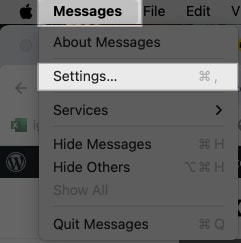 Accessing Messages app settings on a Mac