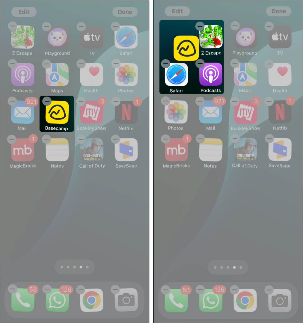 Rearranging apps on an iPhone Home Screen