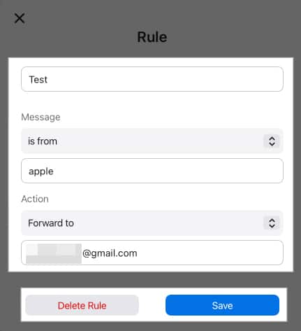 Updating or deleting existing Rule in Mail app