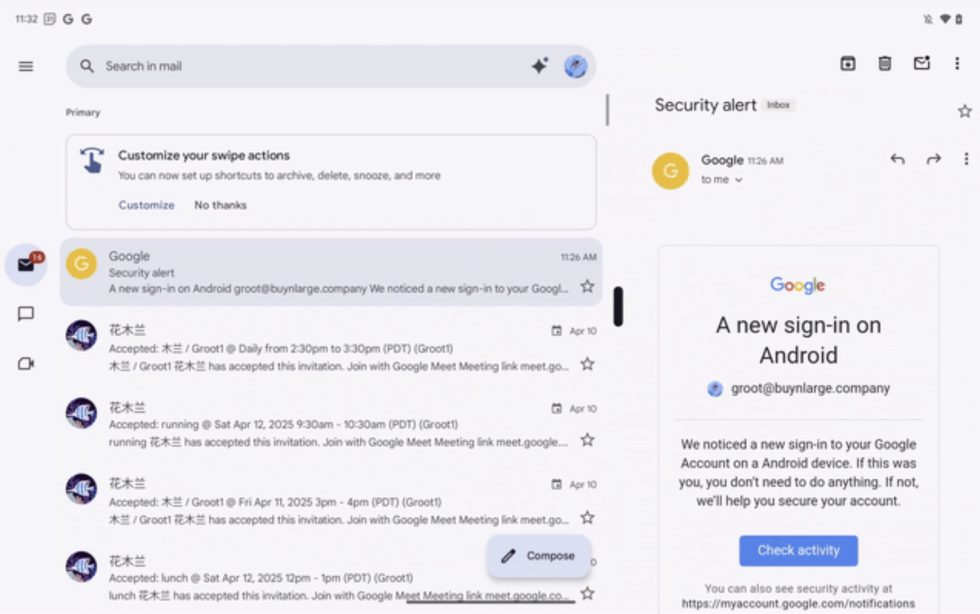 Gmail - Draggable Divider