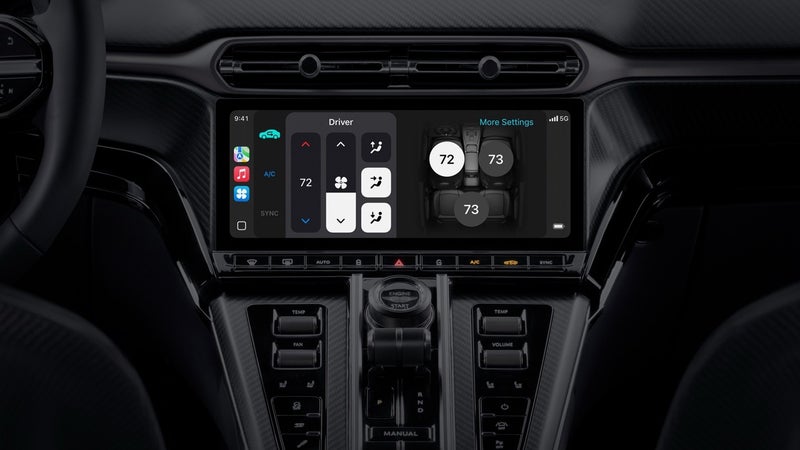 Screenshots from the Apple CarPlay Ultra’s UI