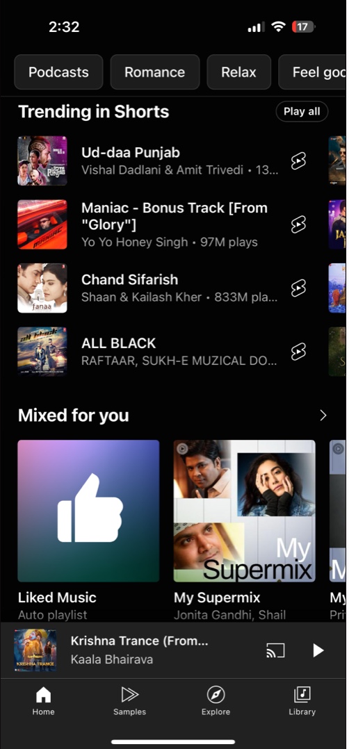 Looking for trending music on YouTube Shorts